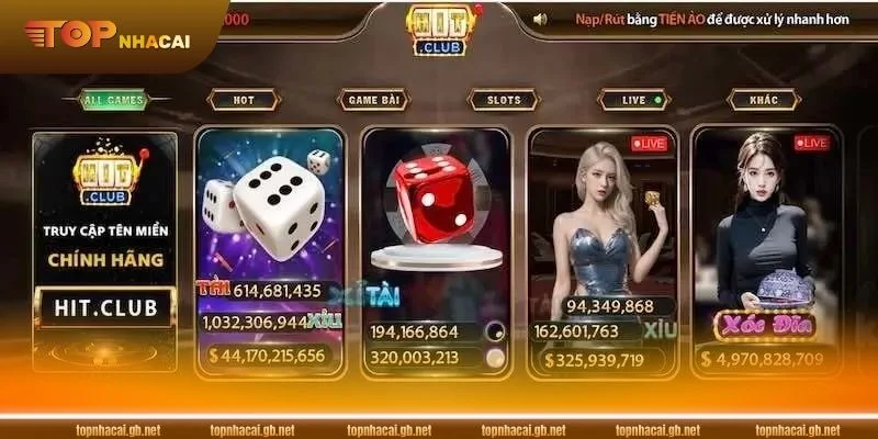 Game bài đổi thưởng hấp dẫn Hit Club.