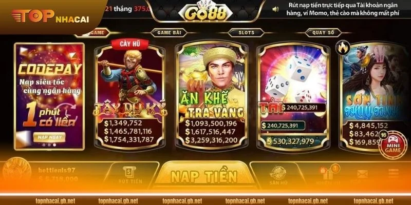 Thiên đường game bài GO88 chinh phục cả những bet thủ khó tính nhất.